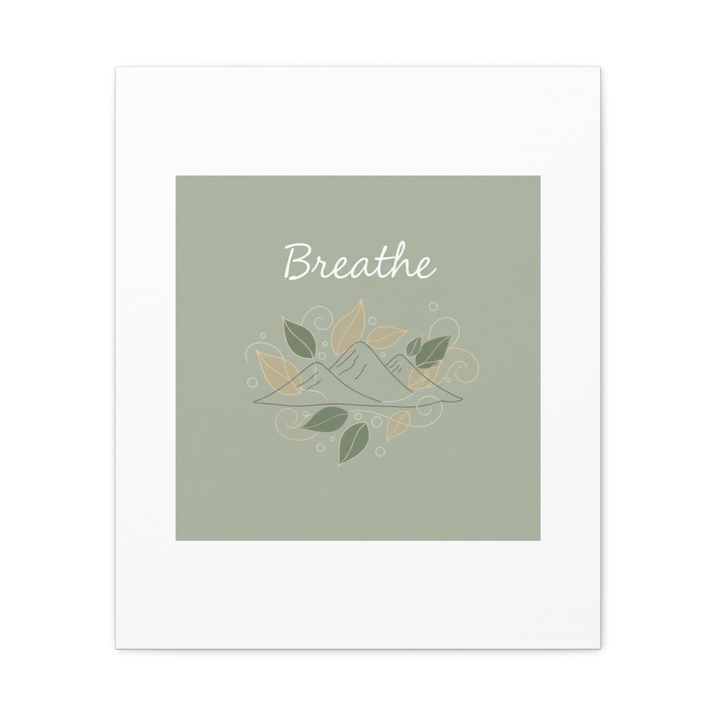 Breathe Mountain Line Canvas | Nature Symbols, Minimal Forest Wall Art