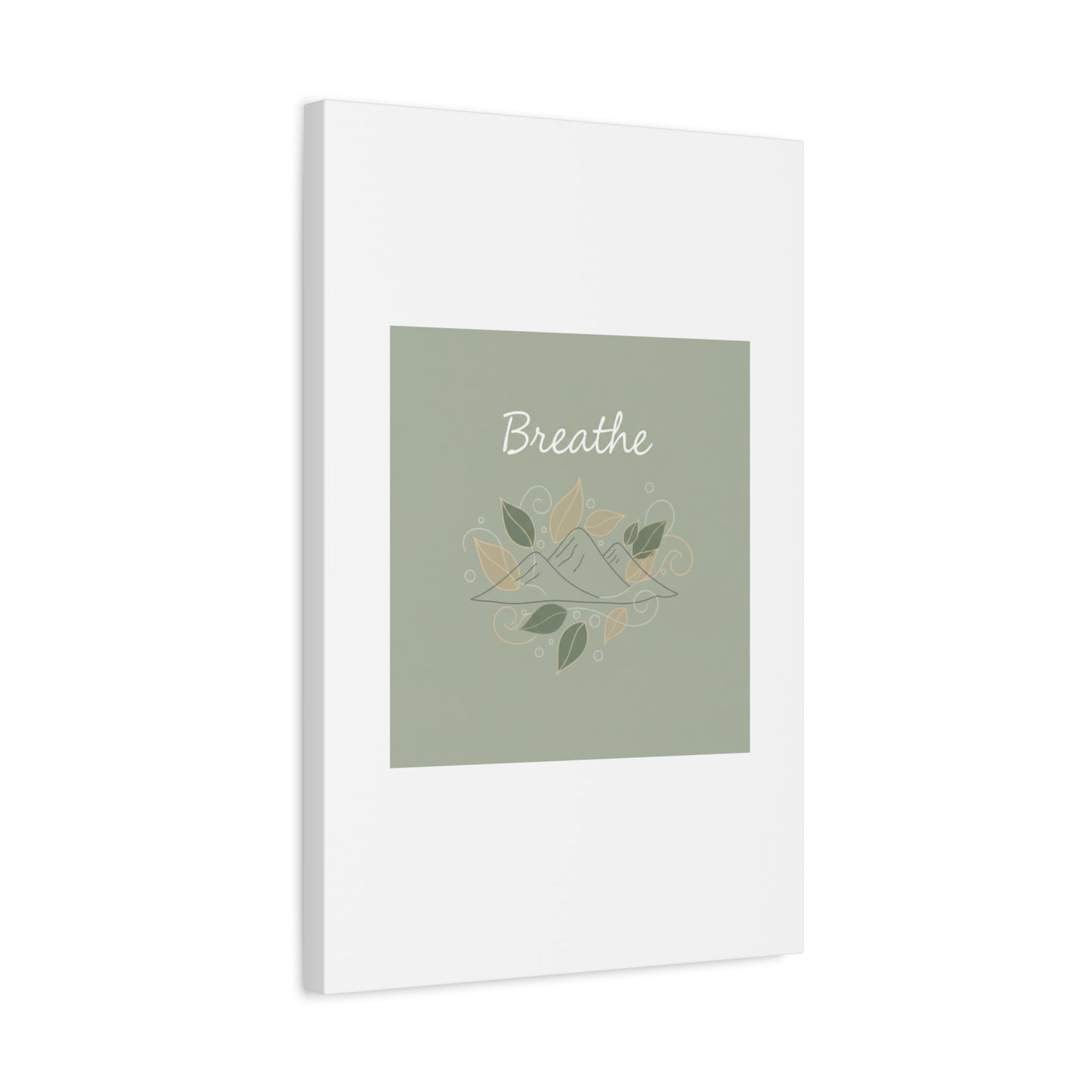 Breathe Mountain Line Canvas | Nature Symbols, Minimal Forest Wall Art