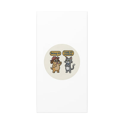 Funny Cat vs Dog Canvas | Pet Rivalry Wall Art