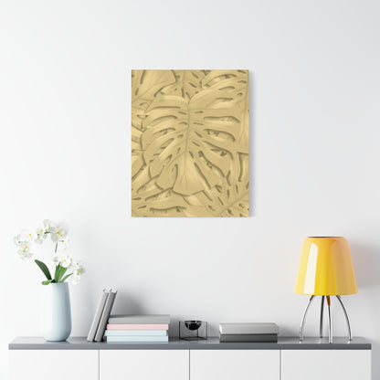 Golden Monstera Canvas Print – Botanical Wall Art