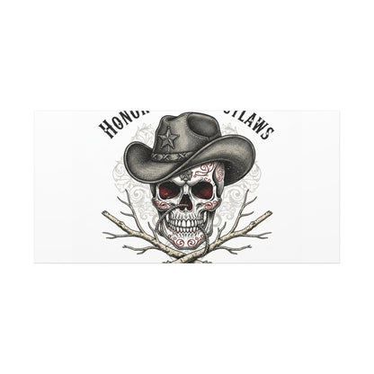 Honor Among Outlaws Canvas | Western Skull Art, Gothic Americana Desert Noir