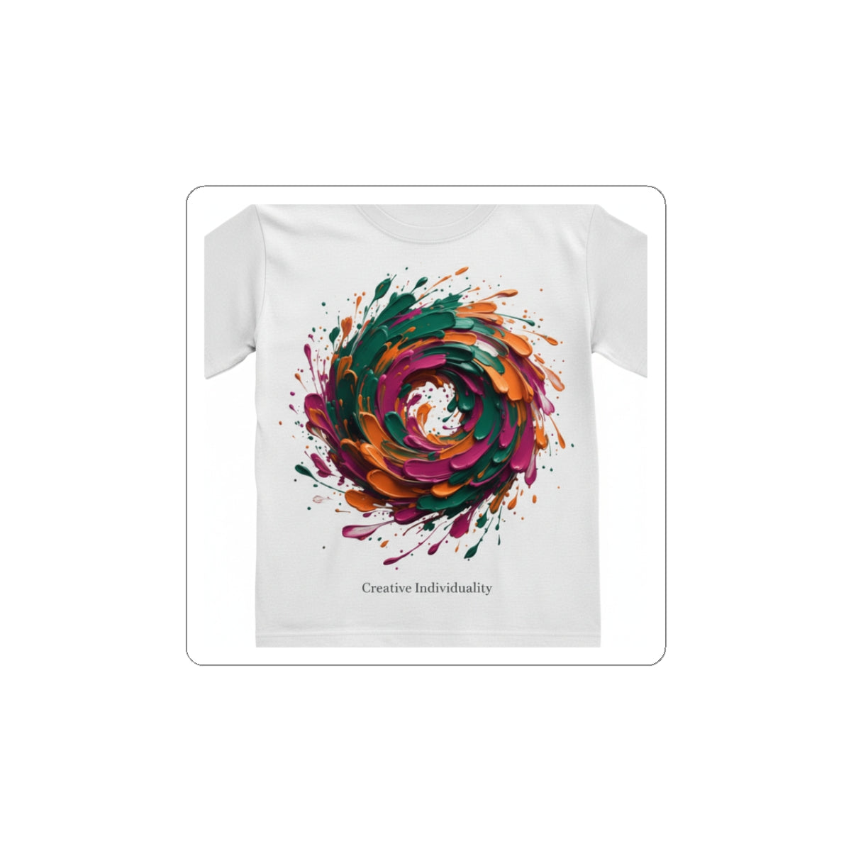 Painterly Abstract Floral Swirl Sticker | Artsy Brushstroke Design