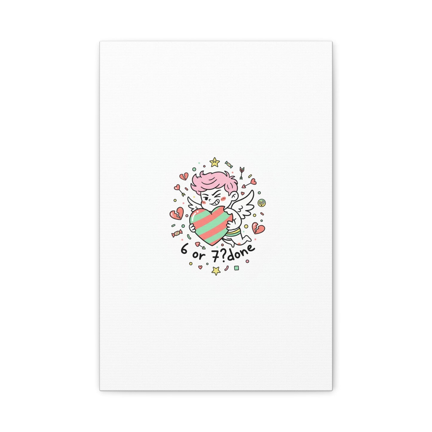 Weird Cupid heart illustration Canvas | Weird Valentine, quirky chaotic love
