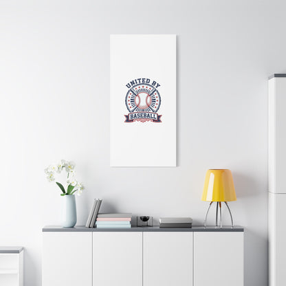 United by Baseball Canvas | Patriotic Baseball Graphic, Red White Blue Wall Art