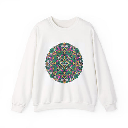 Psychedelic Botanical Mandala Crewneck | Festival Art Sweatshirt