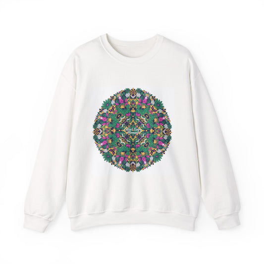 Psychedelic Botanical Mandala Crewneck | Festival Art Sweatshirt