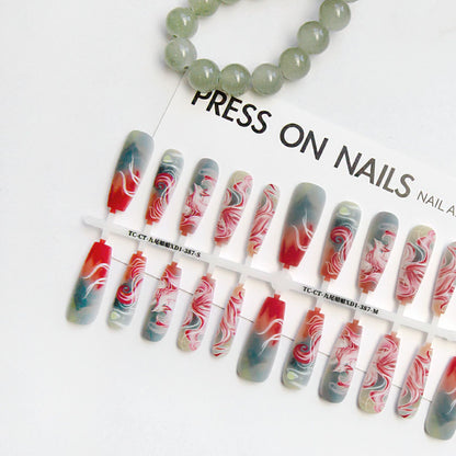 Nine-tail Lady Long Ladder Plated Crystal Suede Frosted Sealing Nail Art