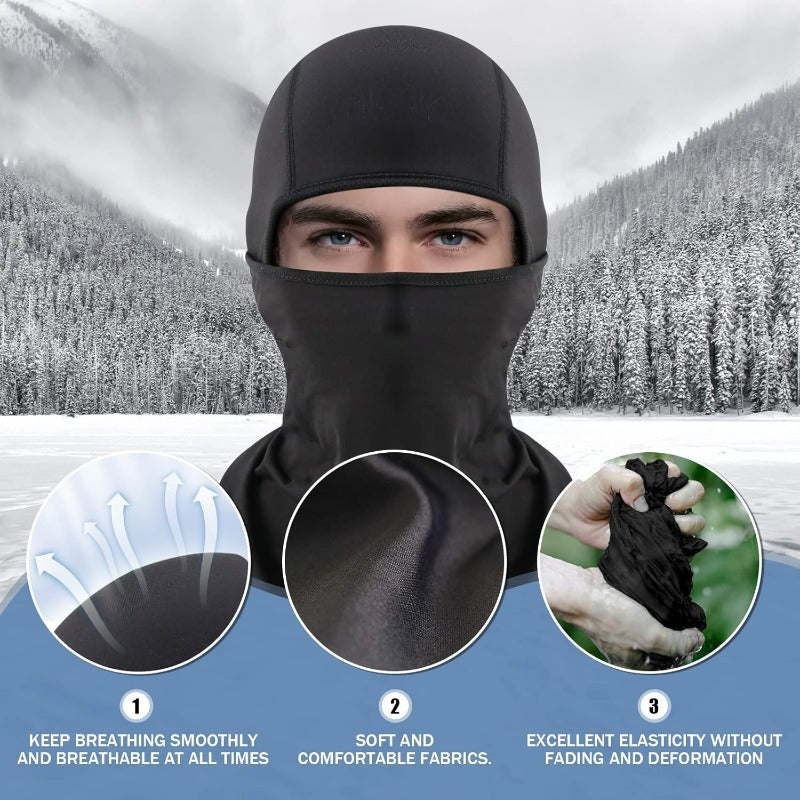 Extreme cold windproof breathable face mask and scarf w/ adjustable drawstring