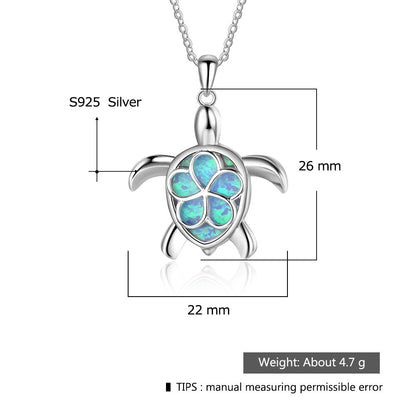 Cute Turtle OPAL Pendant Charm All-match Necklace
