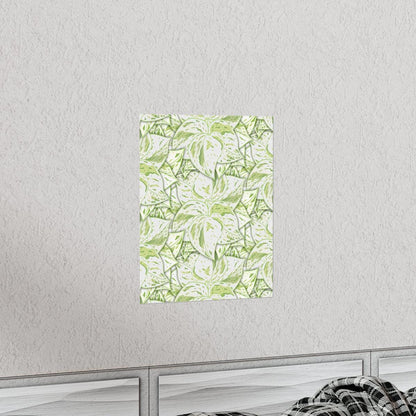 Snow Queen Pothos Pattern Botanical Print – Unframed Wall Art