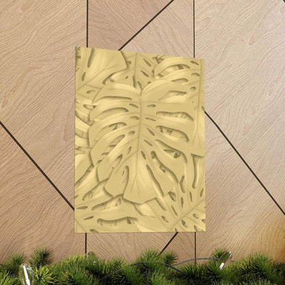 Golden Monstera Botanical Print – Unframed Wall Art