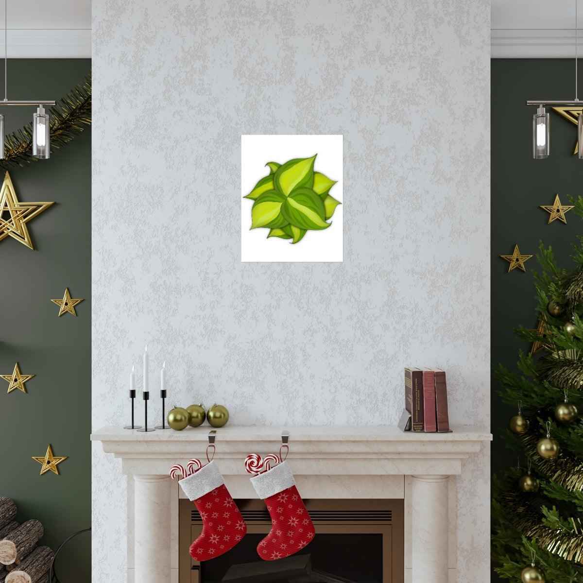 Philodendron Brasil Botanical Print – Unframed Wall Art