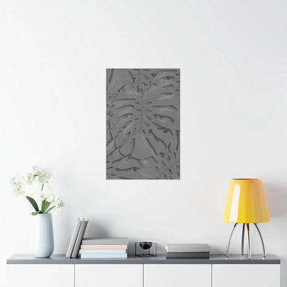 Grey Monstera Botanical Print – Unframed Wall Art