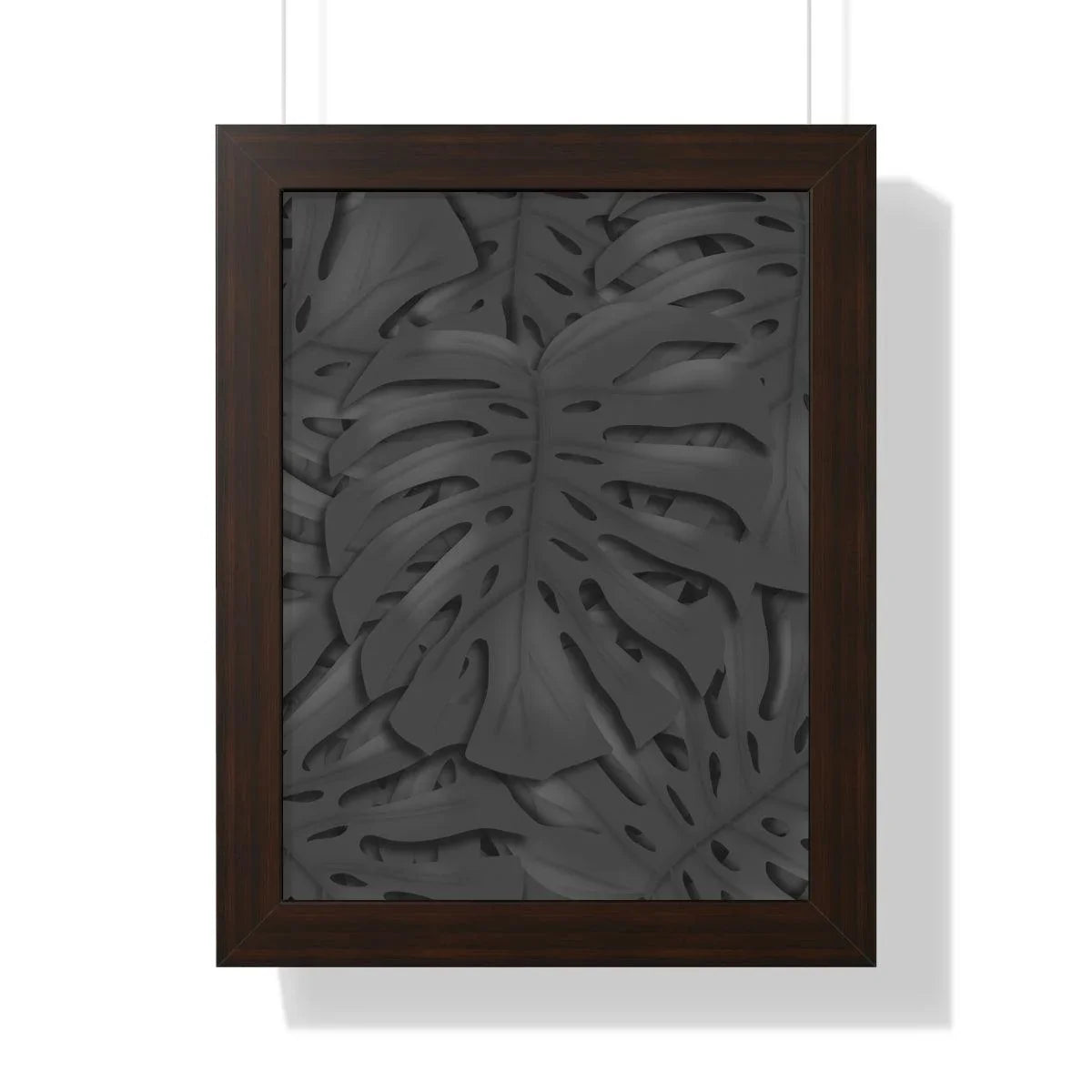 Charcoal Monstera Framed Print – Botanical Wall Art
