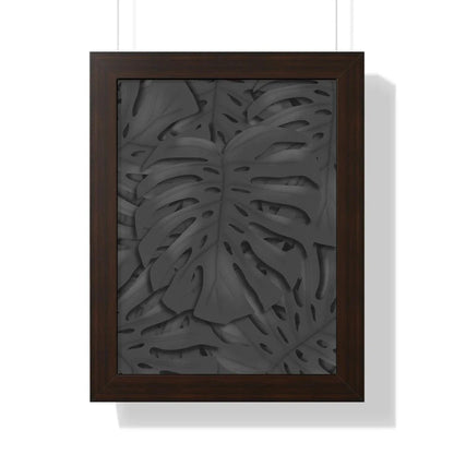 Charcoal Monstera Framed Print – Botanical Wall Art