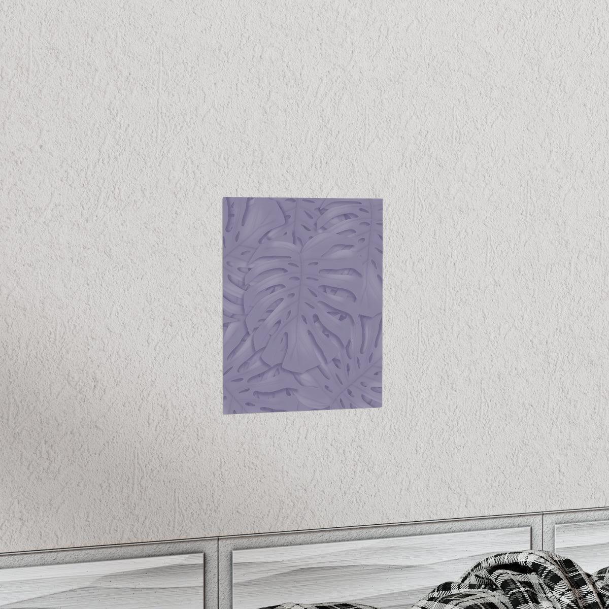 Violet Monstera Botanical Print – Unframed Wall Art
