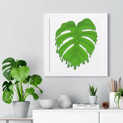Melting Monstera Framed Print – Botanical Wall Art