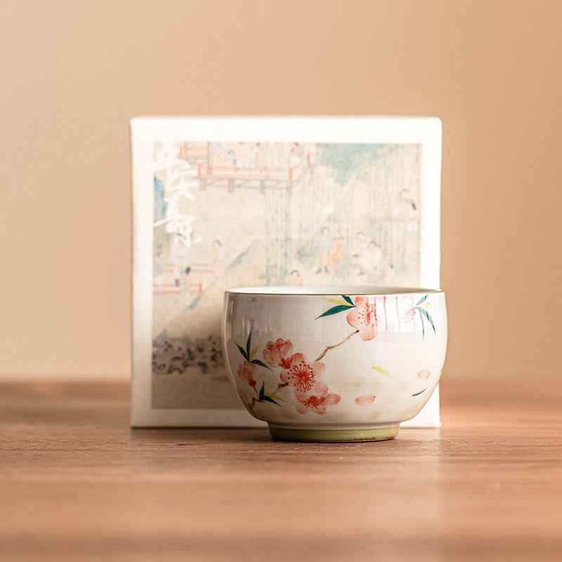 Peach Blossom Hand-painted Master Cup Single Cup Chinese High-end