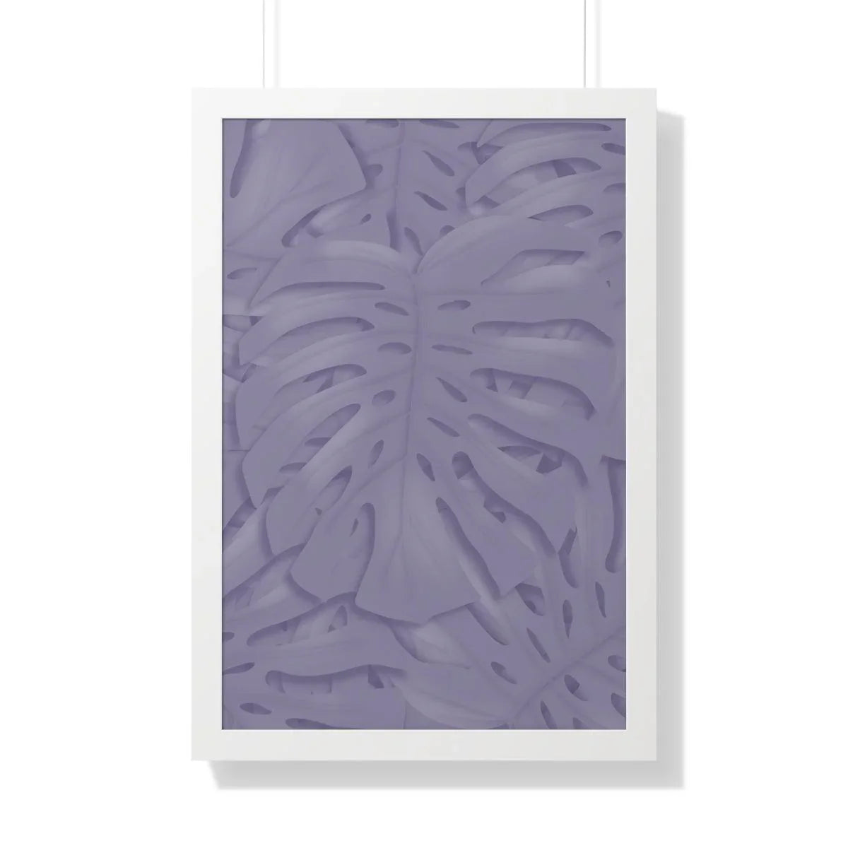 Violet Monstera Framed Print – Botanical Wall Art