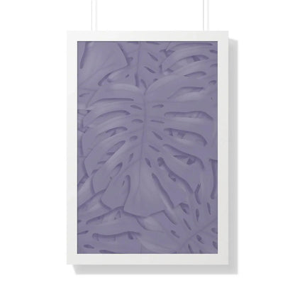 Violet Monstera Framed Print – Botanical Wall Art