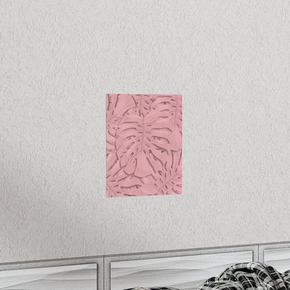 Soft Pink Monstera Botanical Print – Unframed Wall Art