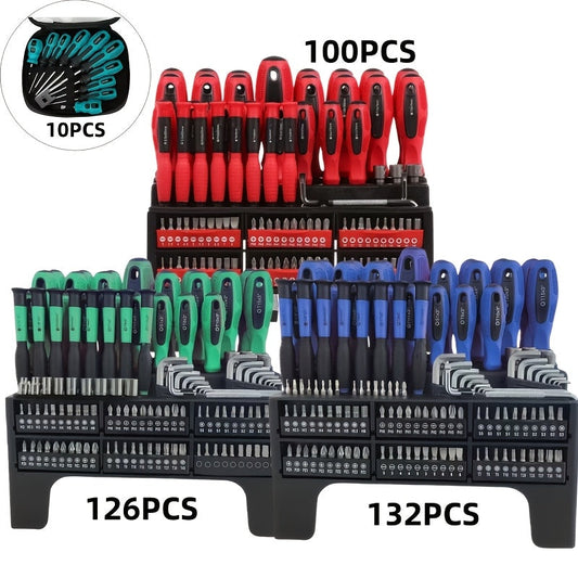 10/100/126/132pcs Magnetic Precision Screwdriver Set with Insulated Tips & Plastic Case - Professional Electronics Repair Kit Suitable for Electronics, Smartphones, Devices, Auto Repair, DIY - Ideal for Daily Use & Holiday Gi