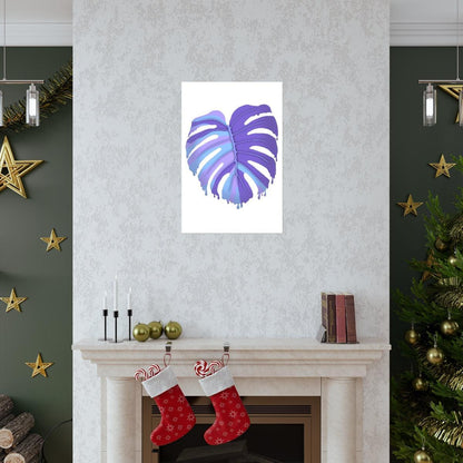 Purple Melting Monstera Botanical Print – Unframed Wall Art