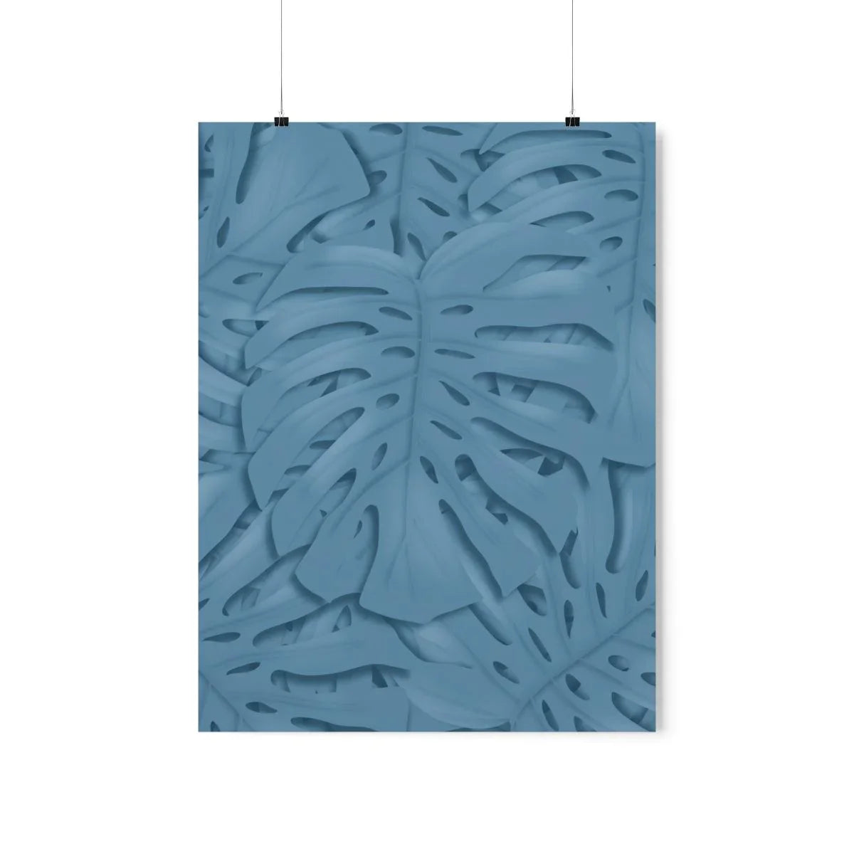 Cerulean Monstera Botanical Print – Unframed Wall Art