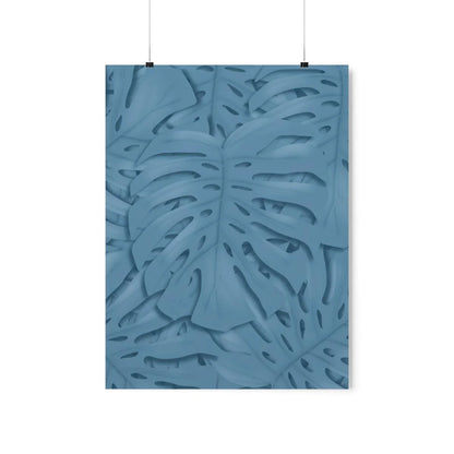 Cerulean Monstera Botanical Print – Unframed Wall Art