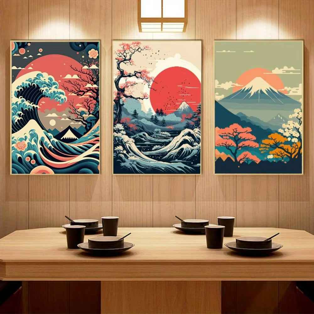 Sunrise Scenery Cherry Blossom Living Room Bedroom Decorative Hanging Painting