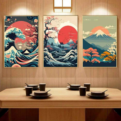 Sunrise Scenery Cherry Blossom Living Room Bedroom Decorative Hanging Painting