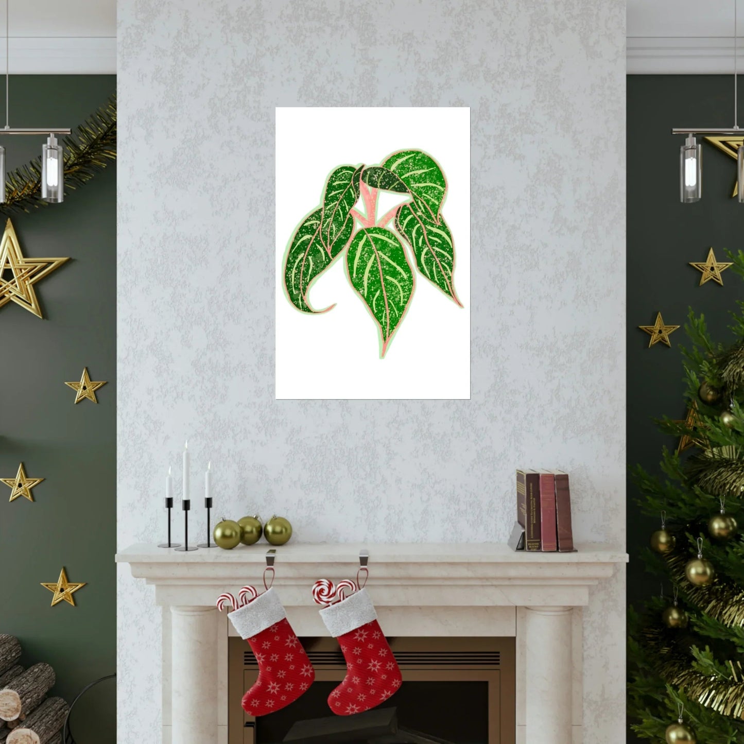 Aglaonema Sparkling Sarah Botanical Print – Unframed Wall Art