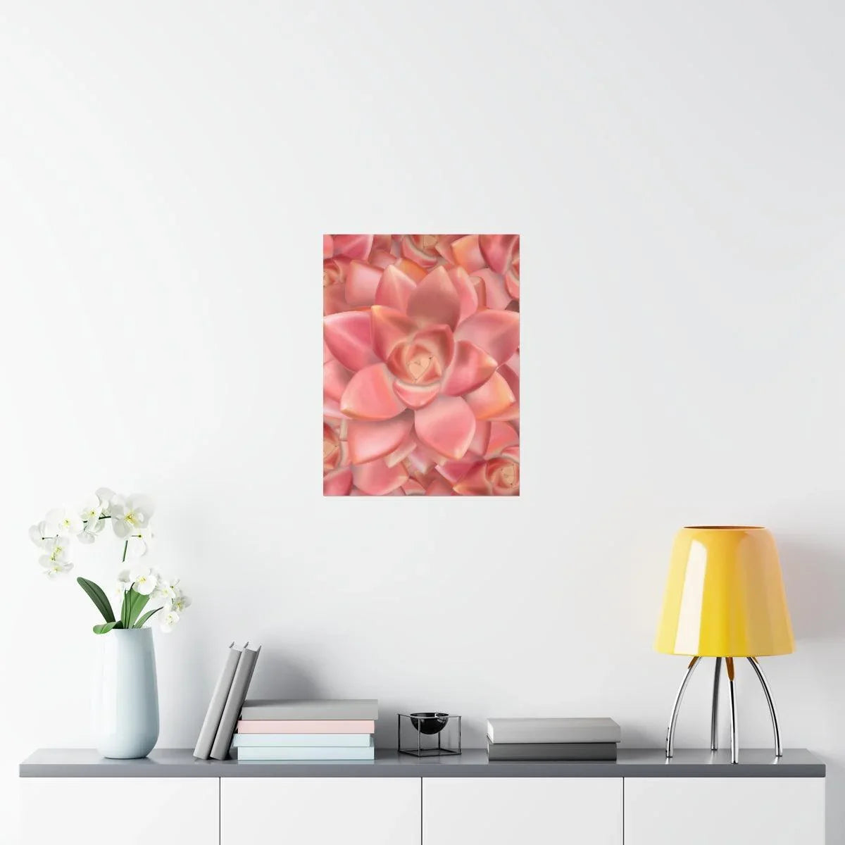 Graptosedum California Sunset Succulent Pattern Botanical Print – Unframed Wall Art