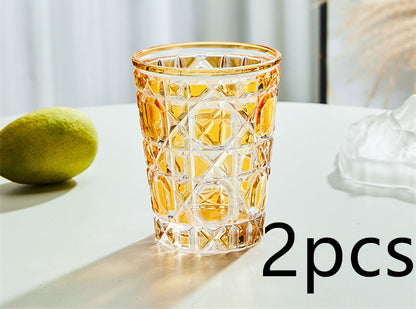 Creative Light Luxury Color Checkered Whisky Cup