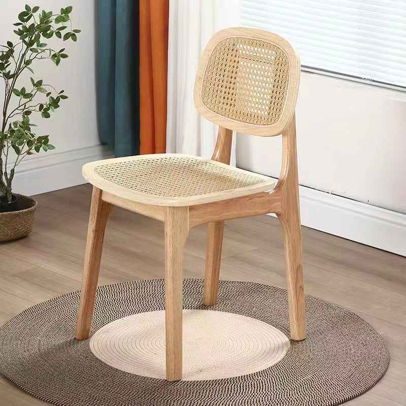 Solid Wood And Rattan Dining Chair Home Use Campana Chair