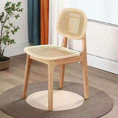 Solid Wood And Rattan Dining Chair Home Use Campana Chair