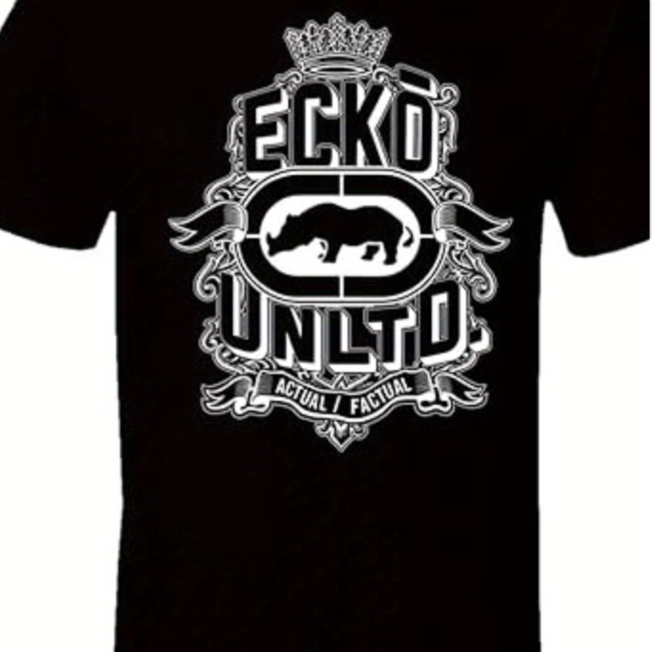 Mens Black Cotton T Shirt Rhino Crown Graphic Print Short Sleeve Hip Hop Streetwear For Casual Daily Wear
