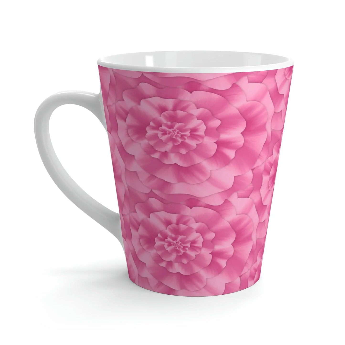 Peony Pattern Ceramic Mug 12 oz