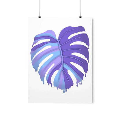 Purple Melting Monstera Botanical Print – Unframed Wall Art