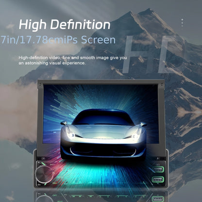 7" HD Retractable Touch Screen Car Stereo - Single Din MP5 Player with Mirror Link