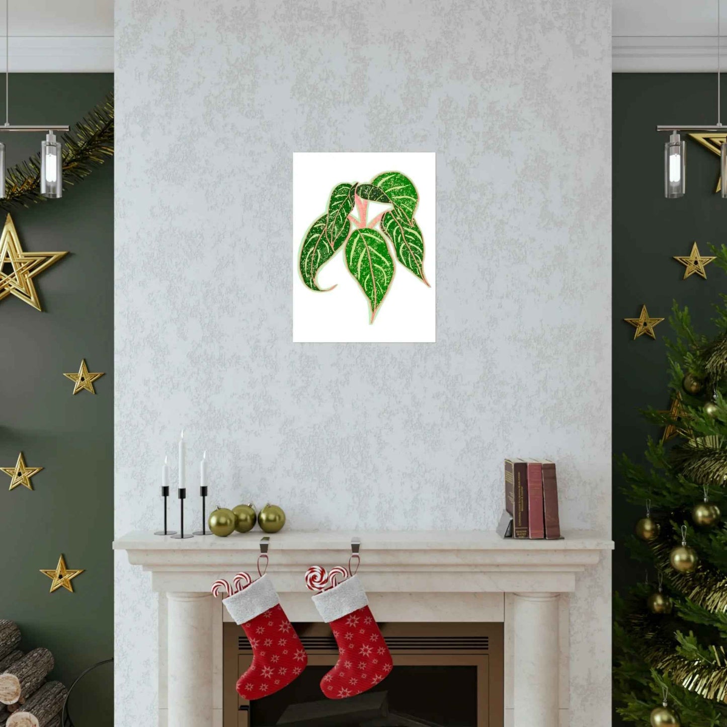 Aglaonema Sparkling Sarah Botanical Print – Unframed Wall Art