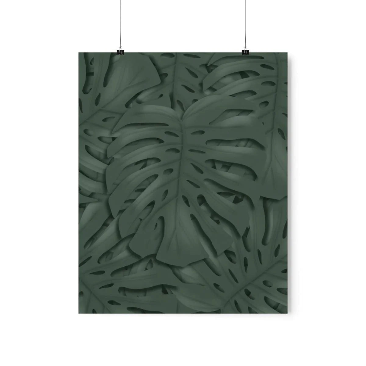 Deep Green Monstera Botanical Print – Unframed Wall Art