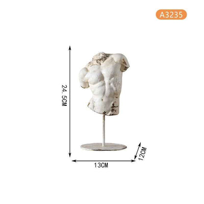 Creative Half-body Sculpture Ornament Desktop ABS Themed Plaster Figurine Home Decor