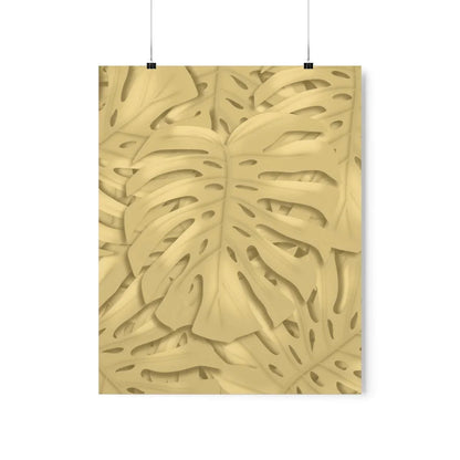 Golden Monstera Botanical Print – Unframed Wall Art