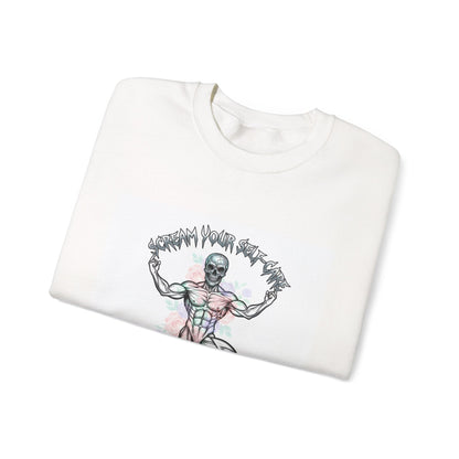 Loud Self-Care Metal Font Crewneck | gothic wellness quote, edgy self-care merch
