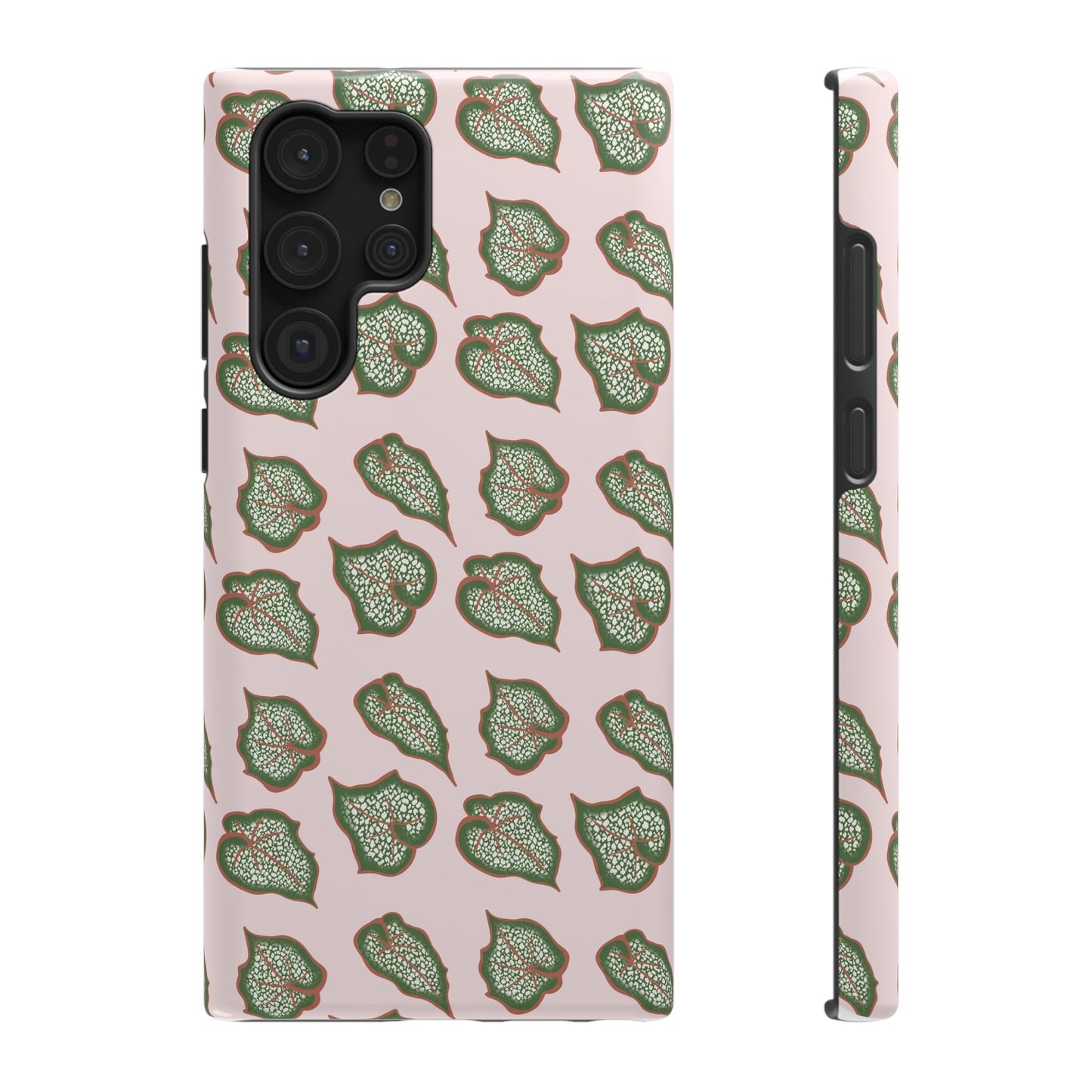 Begonia Pattern Phone Case – Dual Layer Protective Cover