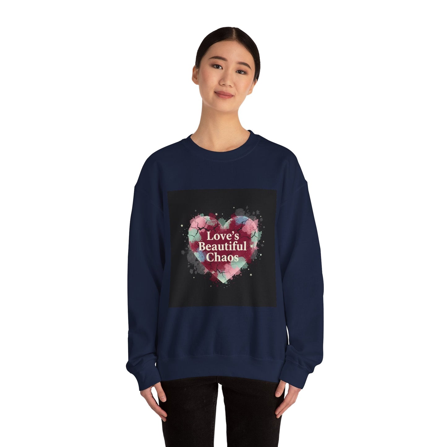 Love's Beautiful Chaos Sweatshirt | soft grunge heart, distressed collage