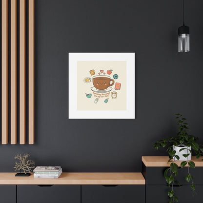 Surviving Mornings (One Sip at a Time) Canvas | Parenting Morning Humor, Coffee & Kids