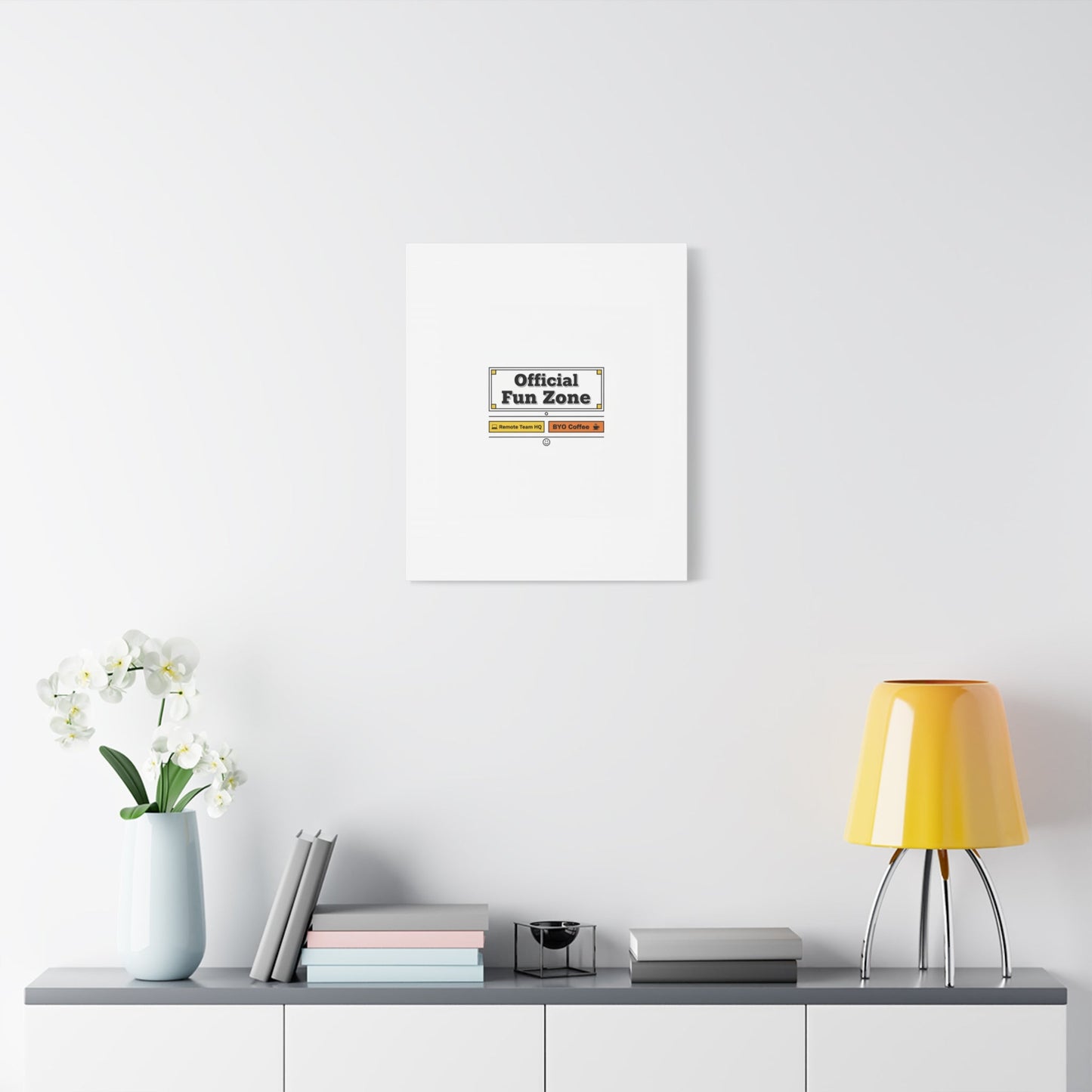 Official Fun Zone Canvas, Office Sign Parody, Workplace Humor, Notice Label