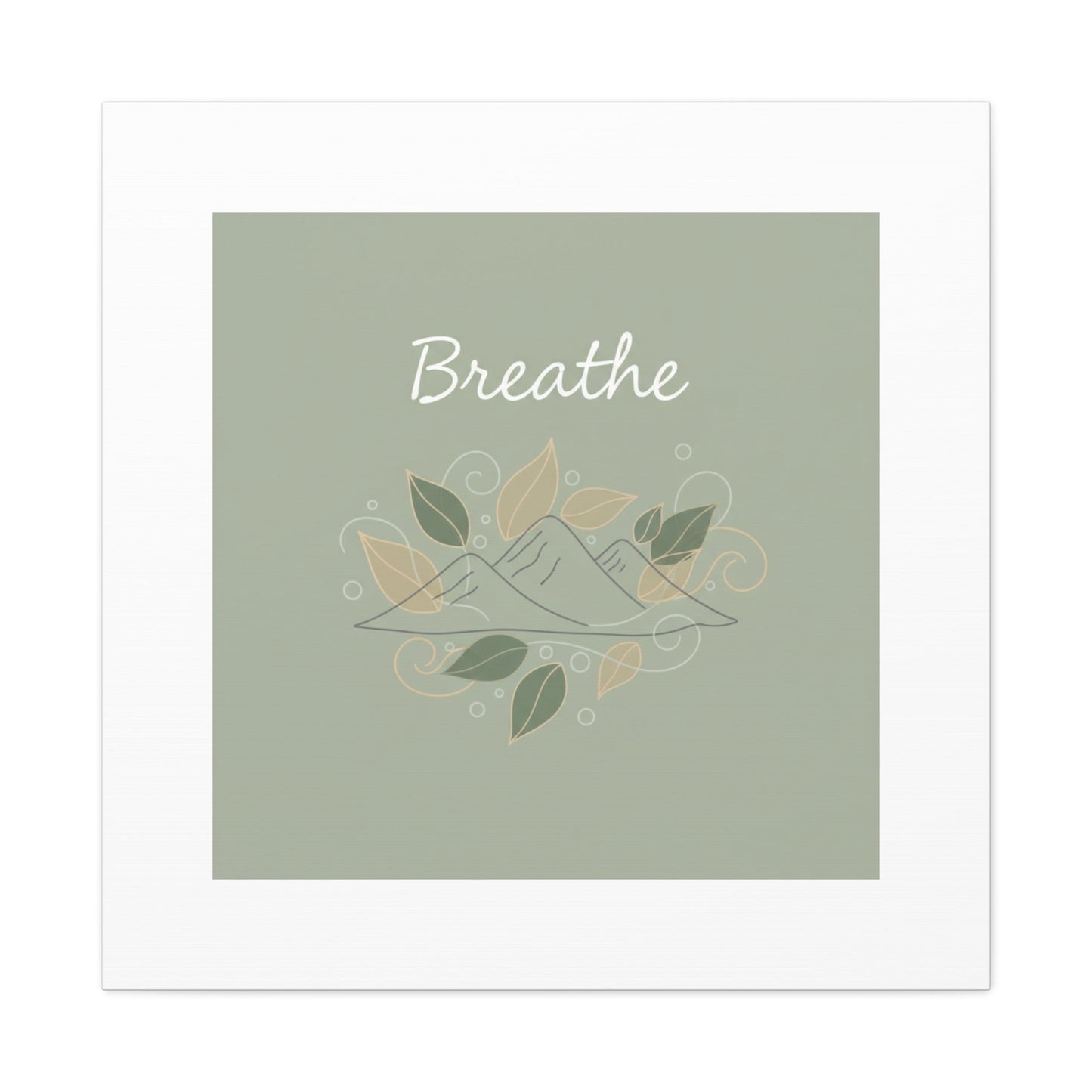 Breathe Mountain Line Canvas | Nature Symbols, Minimal Forest Wall Art